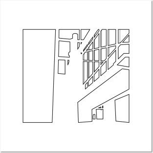 minimalist line architectures drawing - Bau Haus-Design Posters and Art